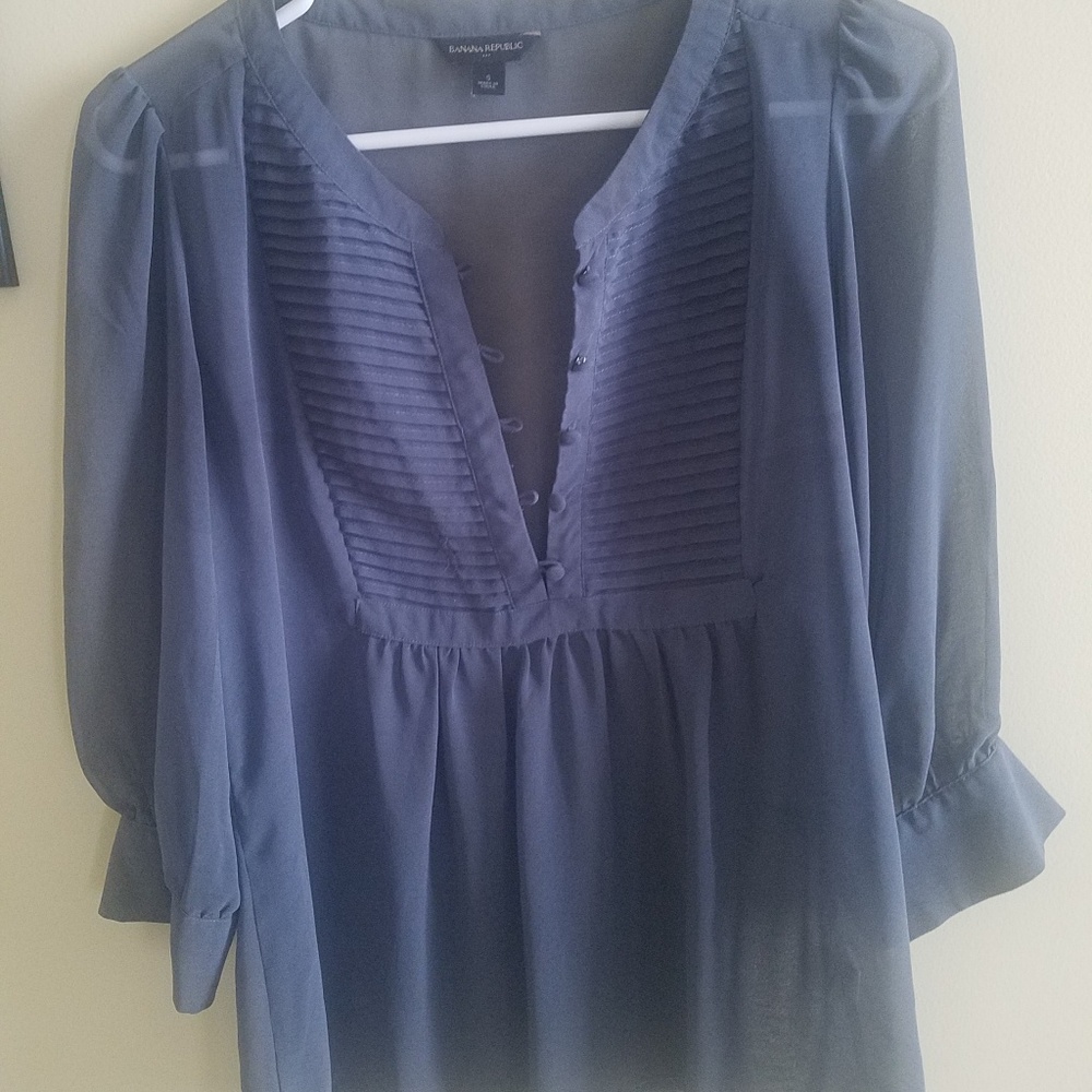 Sheer gray blouse by Banana Republic